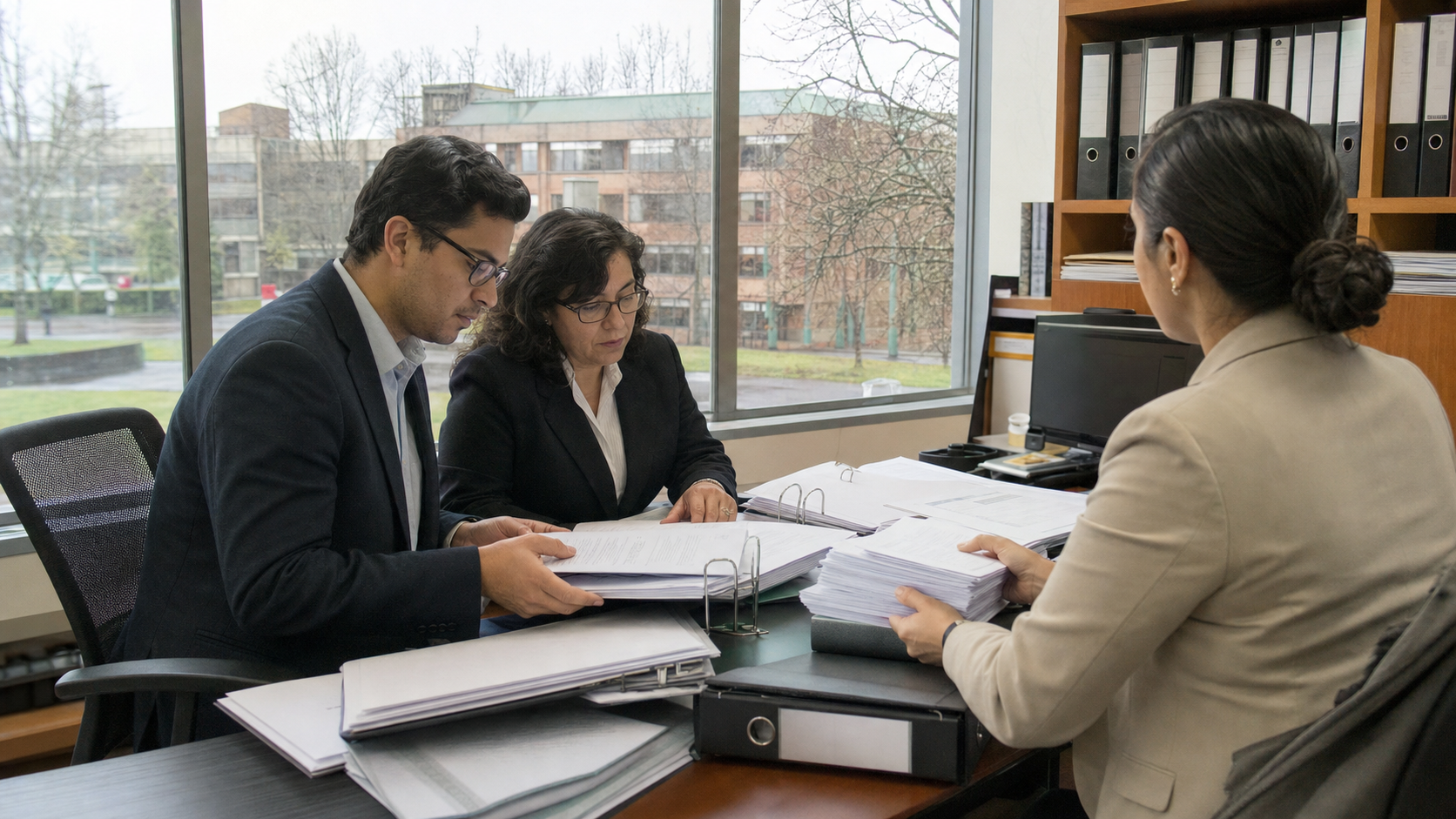 Equipo auditor revisa expedientes administrativos de becas en una universidad del Biobío